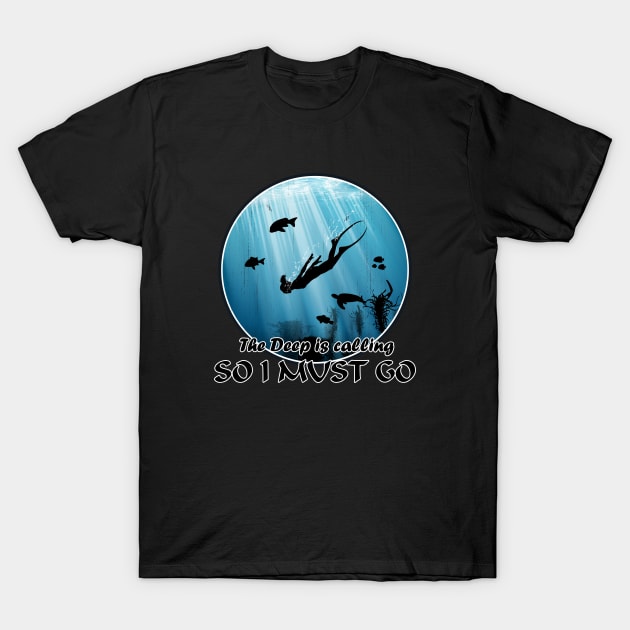 Freediving T-Shirt by NicGrayTees